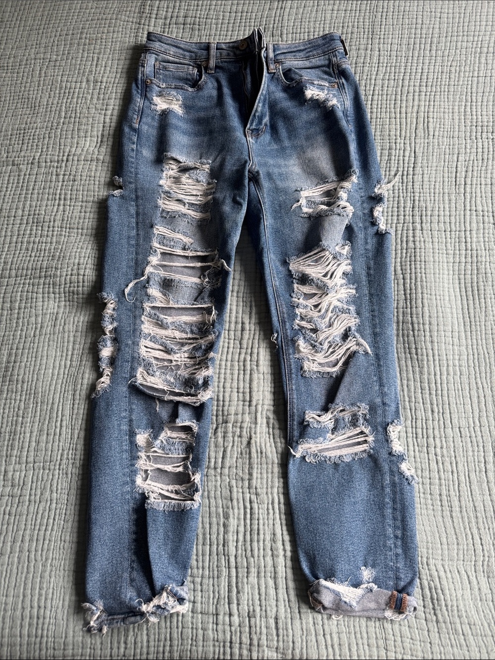 American Eagle Outfitters Distressed Skinny Jeans - Blue